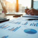 Bureau professionnel avec rapports financiers et tablette