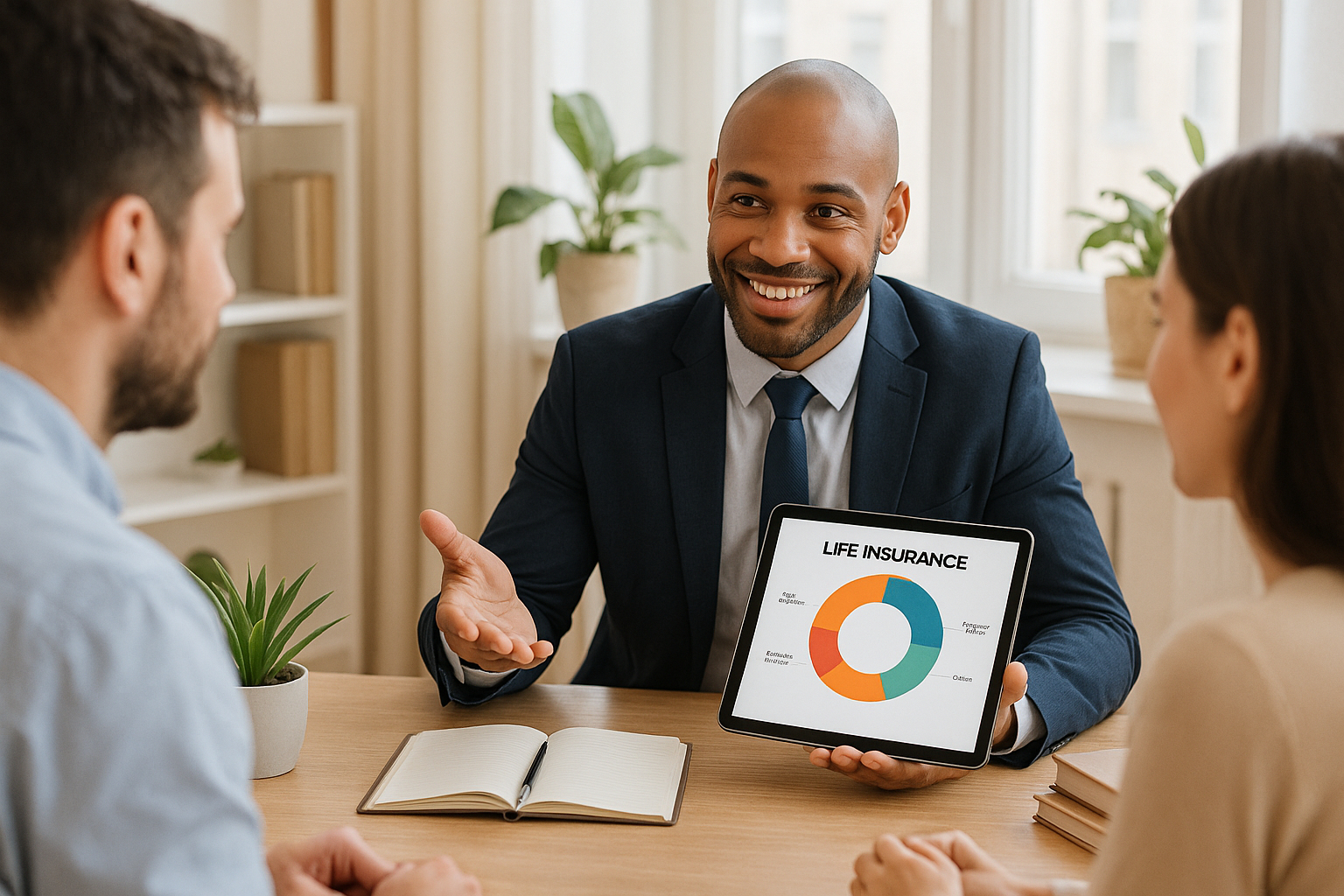 Conseiller financier confiant montrant un graphique d