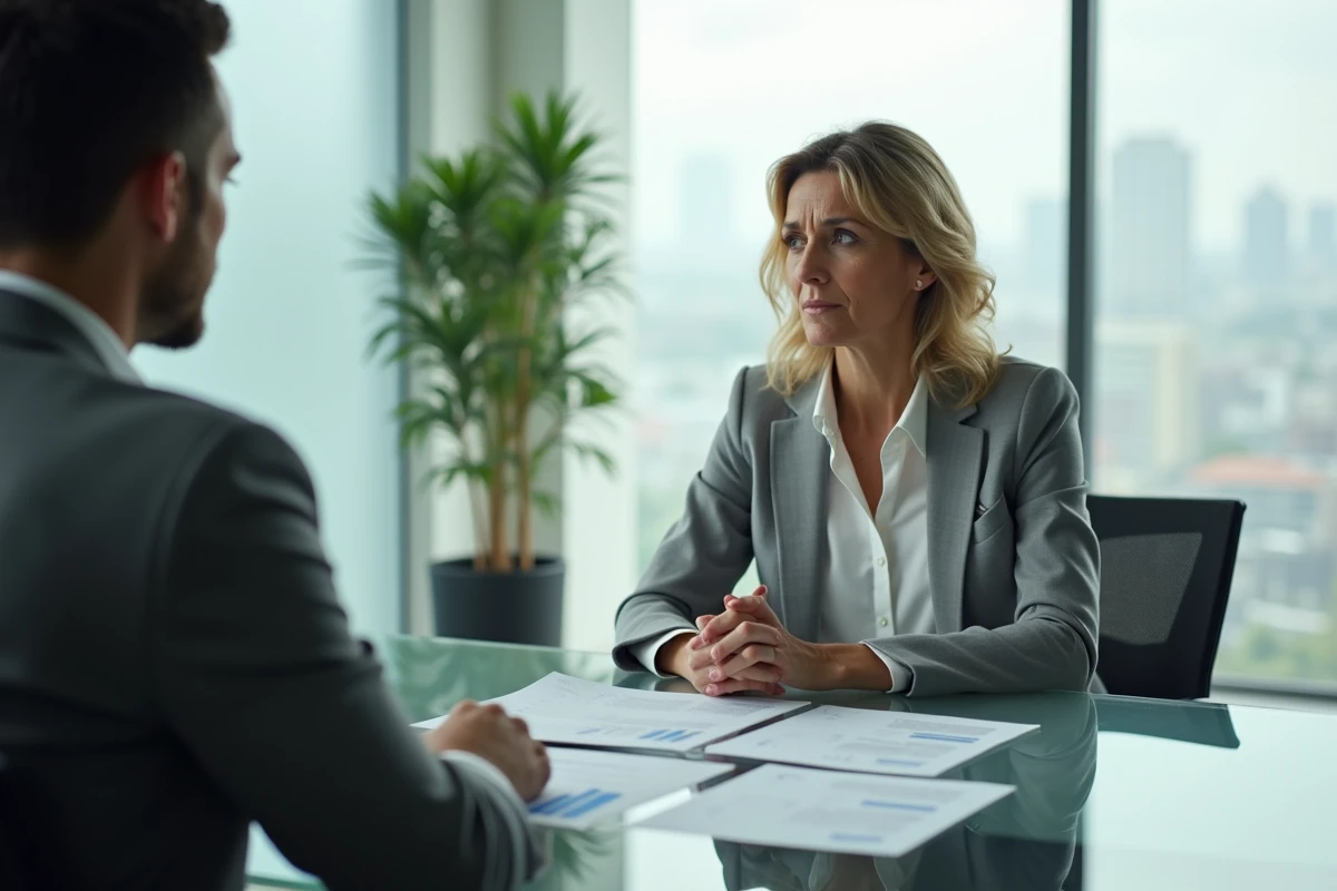 Une femme consulte un conseiller financier pour évaluer l'opportunité d'un rachat de rente avant la réforme des accidents du travail en 2026