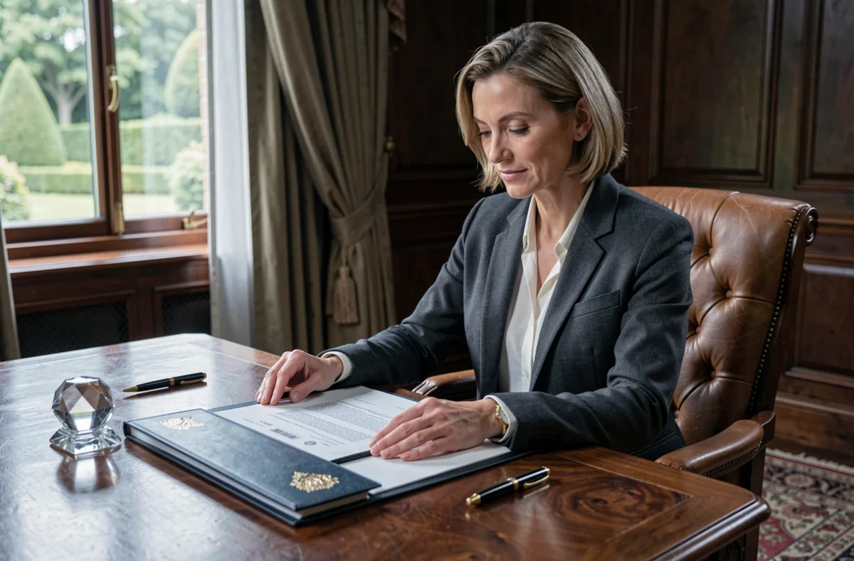 Bureau haut de gamme d'un conseiller en gestion privée de Cormontaigne Wealth Management avec décor raffiné