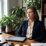 Gestion de patrimoine : quelle place pour les placements éthiques ? Femme d'affaires en bureau moderne avec portfolio digital