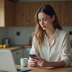 Avantages et inconvénients de la monnaie électronique : tout savoir ! Jeune femme avec smartphone et carte de paiement