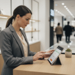 Optimiser les flux financiers et l'expérience client grâce au paiement fractionné intégré Femme professionnelle utilisant une tablette en magasin